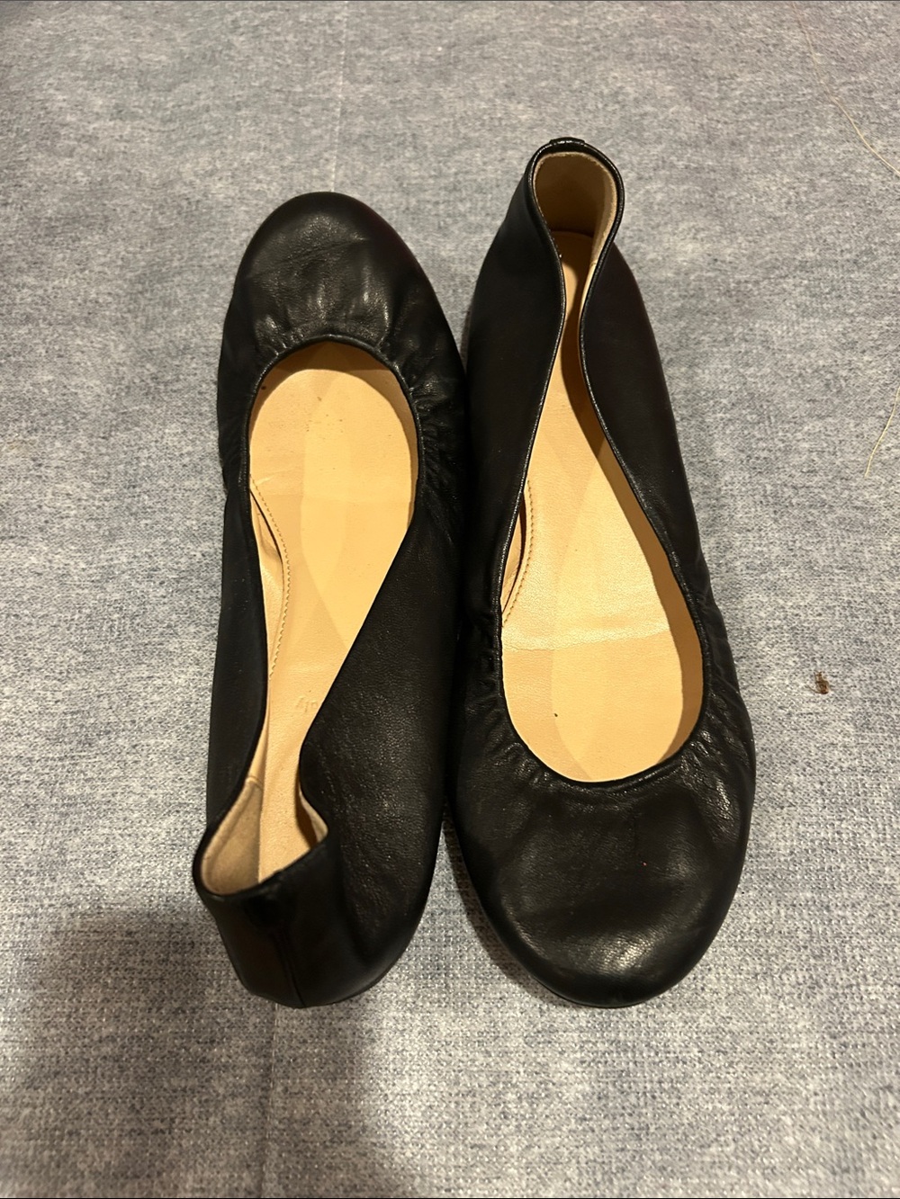 J. Crew Black Leather Ballet Flats